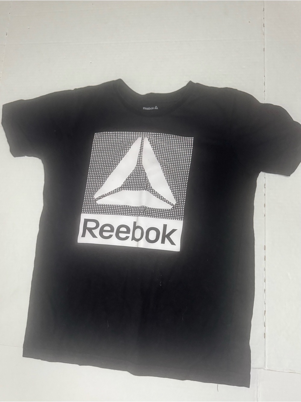 Reebok Black Tee with White Logo Graphic